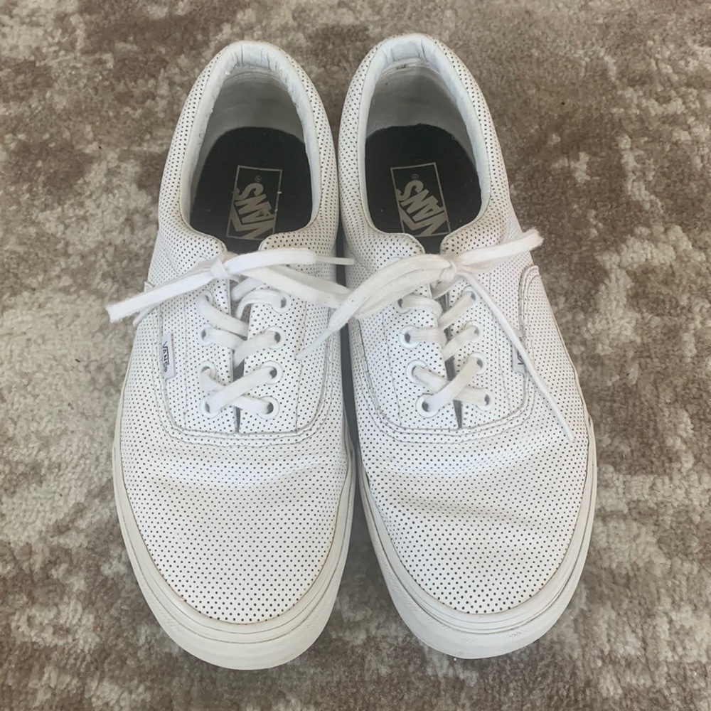 White Vans Era Perforated Leather